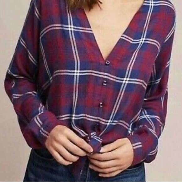 Rails small cropped plaid shirt long sleeve - Picture 5 of 5